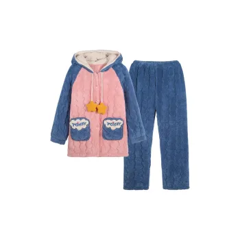 Sha Qian Pajama Set Winter Women's Pink
