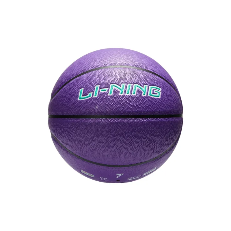 LiNing CBA Collection PU Basketball Green Purple And White Size 7 Training Unisex-2