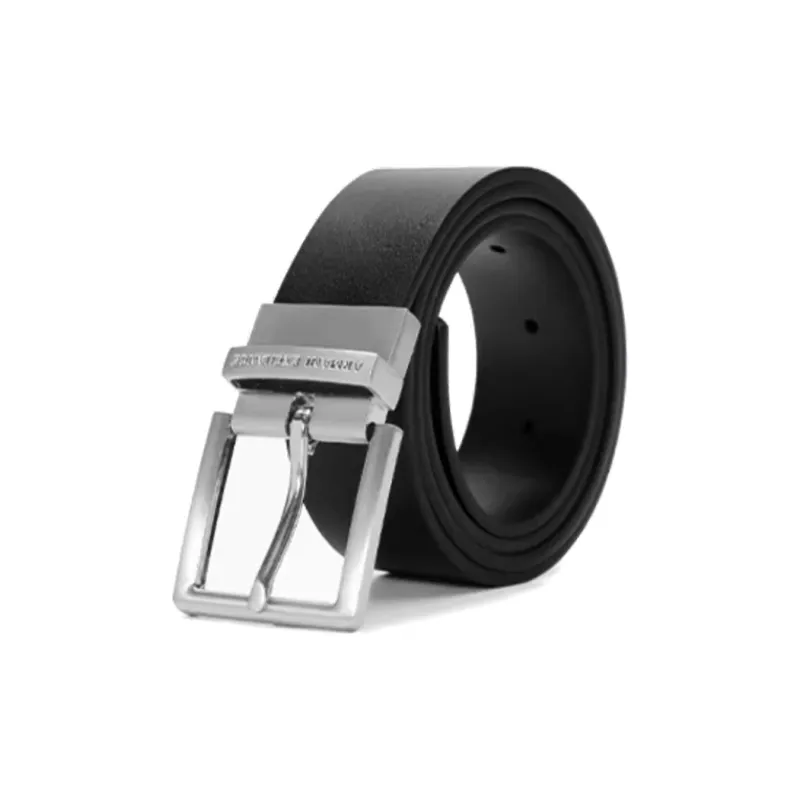 ARMANI EXCHANGEAE Cow Leather Belts Men's Black Width 3.5CM-2
