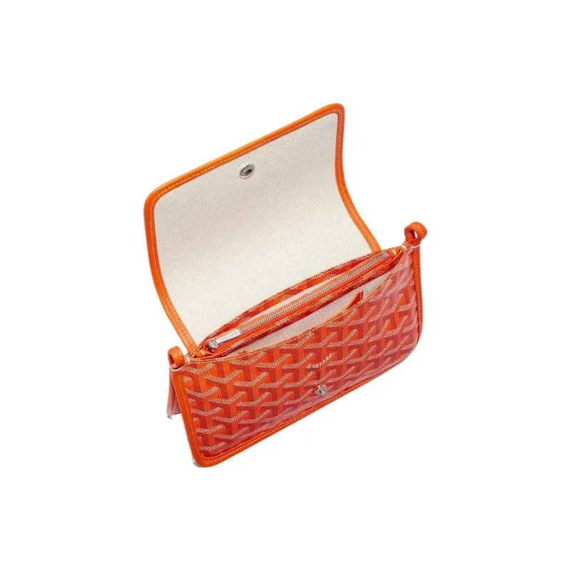 GOYARD Plumet Canvas With Leather Envelope Bag Crossbody Bag Shoulder Bag Unisex Orange With Red Small Heart-4