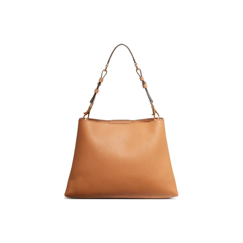 TOD'S Timeless Calfskin Handbag, Shoulder Bag Medium Size Women's Brown-2