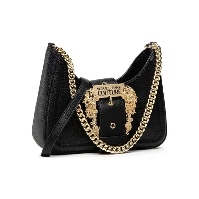 VERSACE JEANS COUTURE Leather Shoulder Bag, Crossbody Bag Women's Black-1