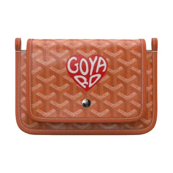 GOYARD Plumet Canvas With Leather Envelope Bag Crossbody Bag Shoulder Bag Unisex Orange With Red Small Heart