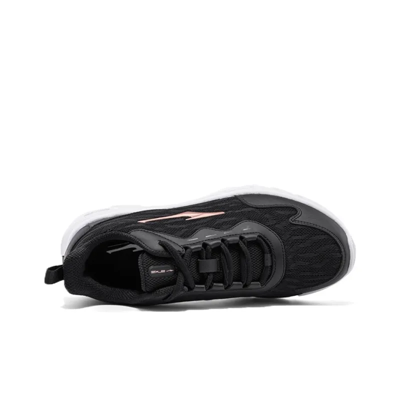 Erke Anti Slip And Wear Resistant Breathable Low Top Running Shoes Women's Black-2