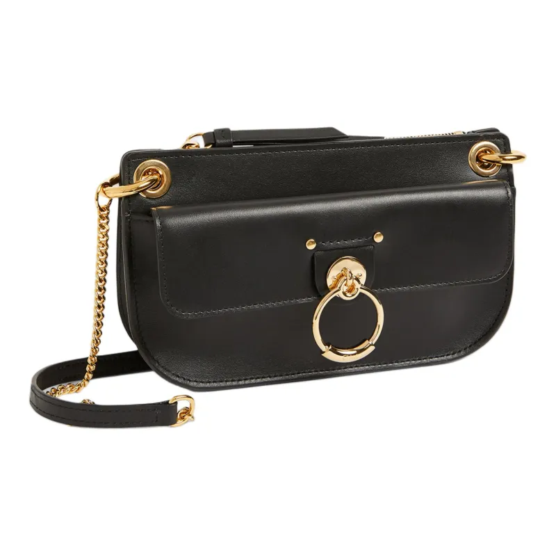 Chloe Tess Calfskin Shoulder Bag Crossbody Bag Small Size Women's Black-1