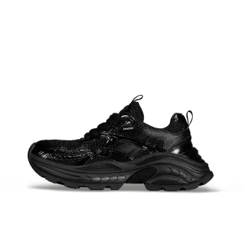 WANDER AROUND Cushioning Lightweight Height Increasing Low-Top Chunky Sneakers Women's Black