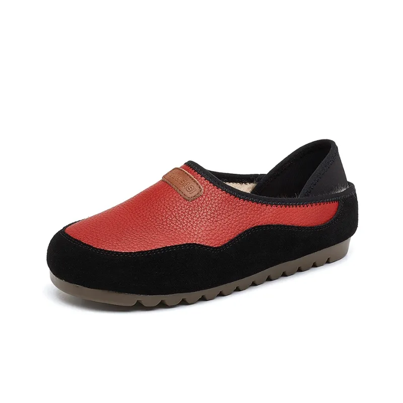 OULISASI Casual Single Shoes Women's Red Black-1