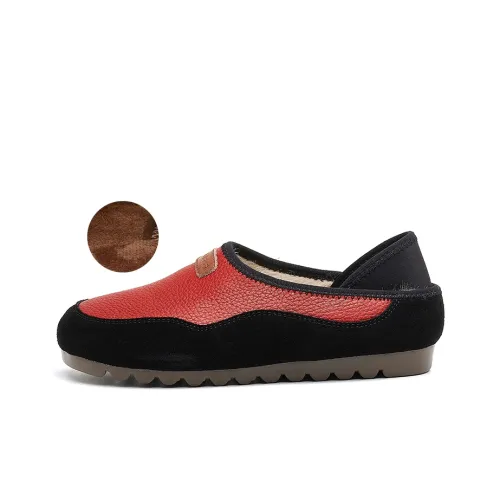OULISASI Casual Single Shoes Women's Red Black