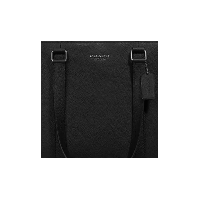 COACH Hudson Leather Tote Bag, Shopping Bag, Handbag, Shoulder Bag Tubas Men's Black-3