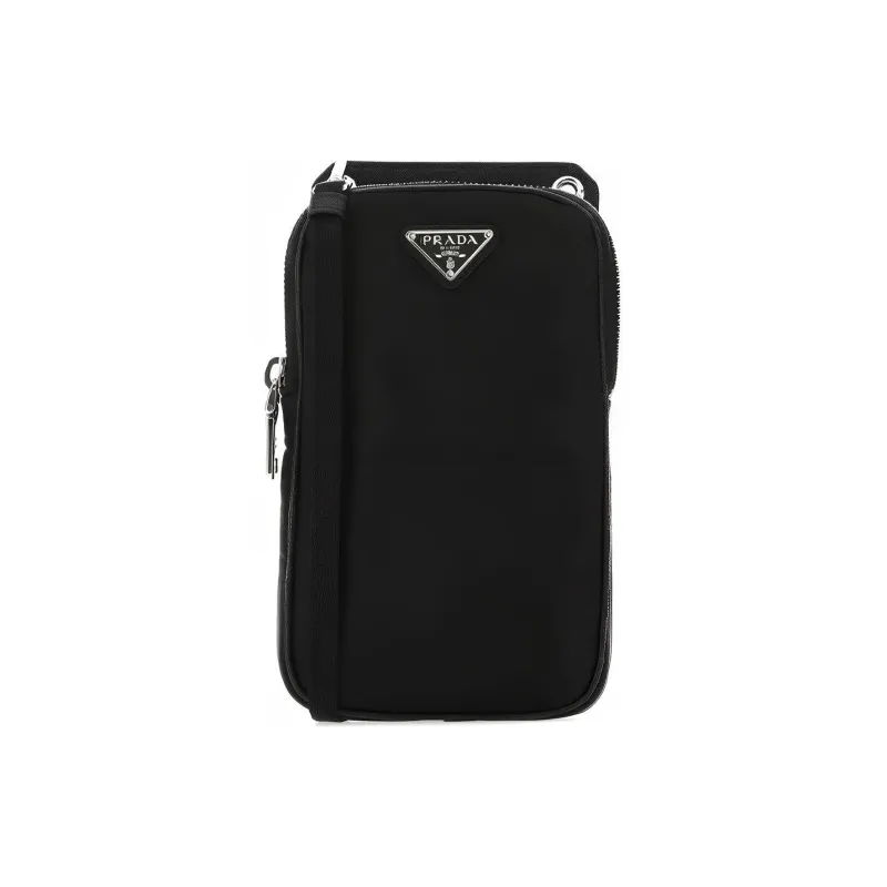 PRADA Re-Nylon Nylon Cell Phone Pouch Men's Black-0