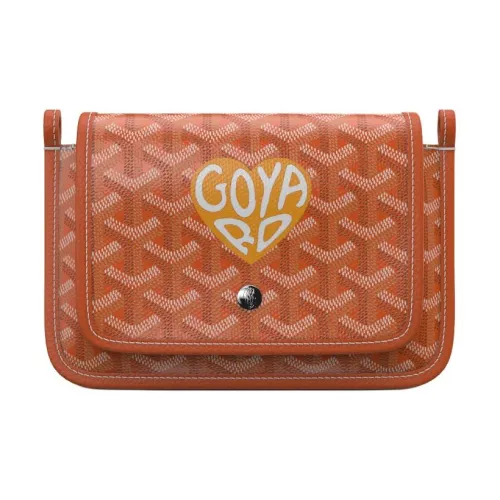 GOYARD Plumet Canvas With Leather Envelope Bag Crossbody Bag Shoulder Bag Unisex Orange And Yellow Small Heart
