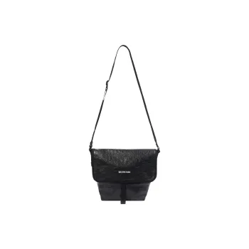 Balenciaga Explorer Lambskin Messenger Bag Crossbody Bag Shoulder Bag Small Size Men's Black