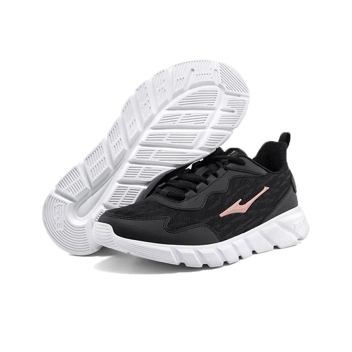 Erke Anti Slip And Wear Resistant Breathable Low Top Running Shoes Women's Black-4