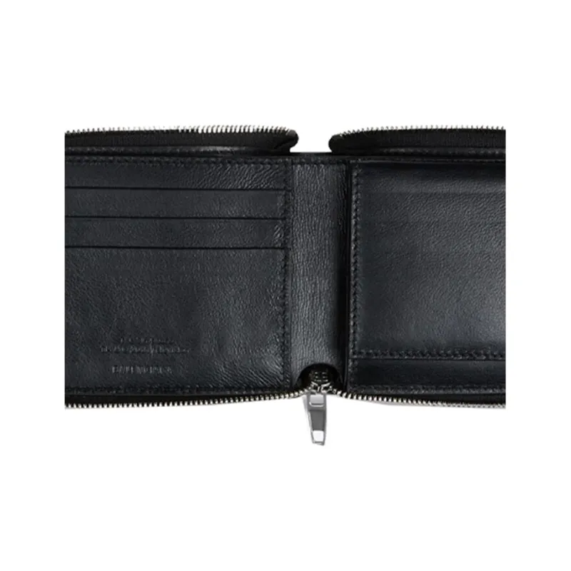 Balenciaga Leather Coin Purse Men's Black-4