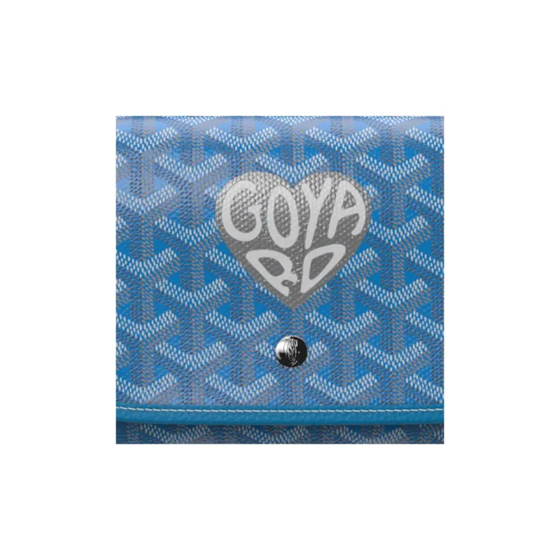 GOYARD Plumet Canvas With Leather Envelope Bag Crossbody Bag Shoulder Bag Unisex Blue/Silver Small Heart Edition-5