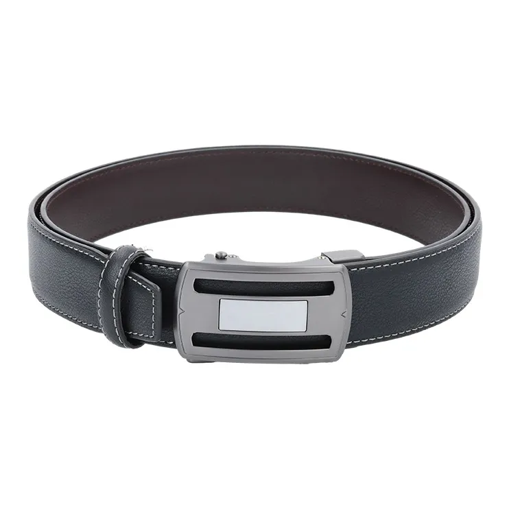 NINE NAIL 9 Section Minimalist Classic Automatic Buckle Cow Leather Genuine Leather Men's Belt Men's Width  3.5cm-8