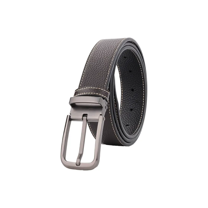 NINE NAIL 9 Section Double Sided Trendy Versatile Pin Buckle Cow Leather Genuine Leather Men's Belt Men's Width  3.5cm-6