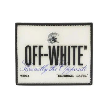OFF WHITE Leather Card Holder Card Holder Men's Black & White