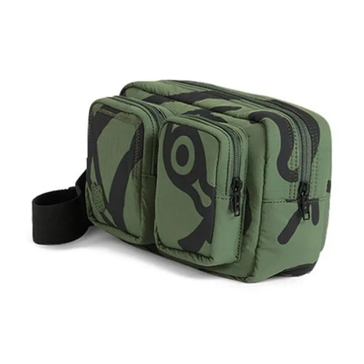 KENZO Nylon Fabric Crossbody One Shoulder Fanny Pack Men's Dark Khaki Green-2