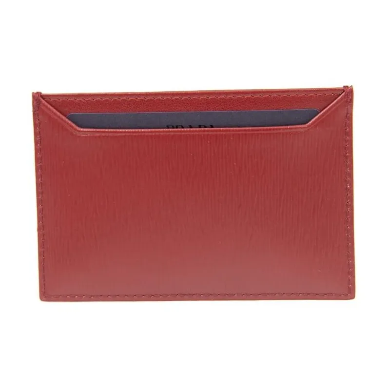 PRADA Calfskin Card Holder Women's Red-2
