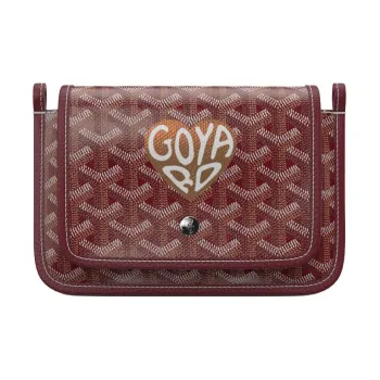 GOYARD Canvas With Leather Envelope Bag Crossbody Bag Shoulder Bag Unisex Burgundy & Bronze Small Heart