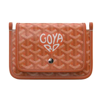 GOYARD Plumet Canvas With Leather Envelope Bag Crossbody Bag Shoulder Bag Unisex Orange Multicolor Small Heart