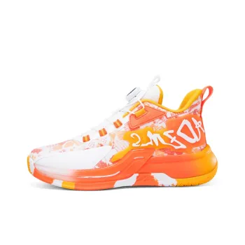 ANDEZHANMUSI Basketball Shoes Men High-Top Orange Yellow