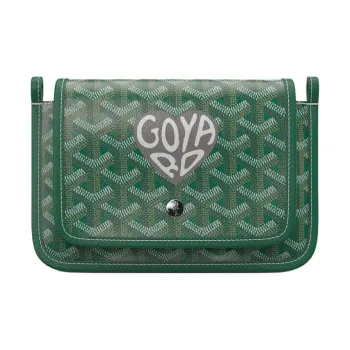 GOYARD Plumet Canvas With Leather Envelope Bag Crossbody Bag Shoulder Bag Small Size Unisex Green And Gray Small Heart