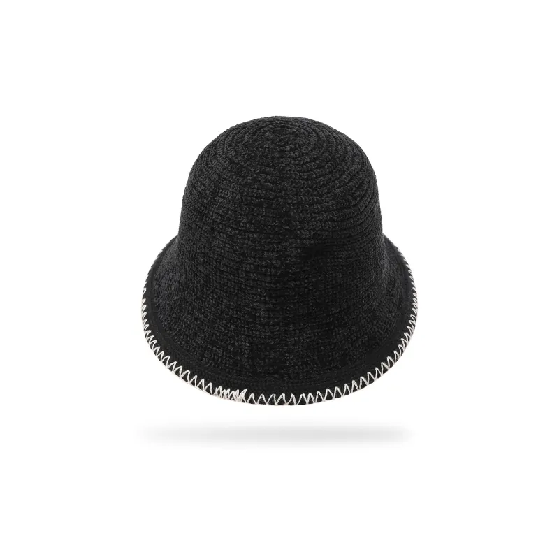 MT·MIT Knitted Fabric Bucket Hat Bucket Hats Women's Black-1