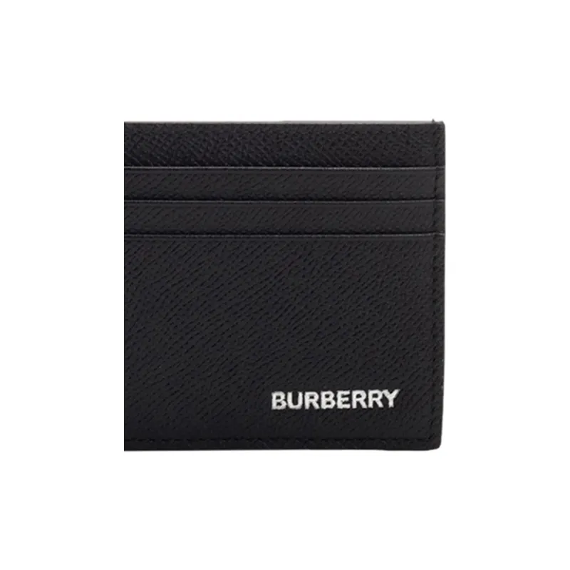 Burberry Cow Leather Coin Purse, Card Holder Men's Black-3