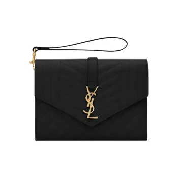 SAINT LAURENT Cow Leather Clutch Regular Women's Black