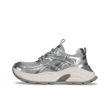 WANDER AROUND Cushioned Slip-Resistant Lightweight Height Increasing Chunky Sneakers Women's Silver
