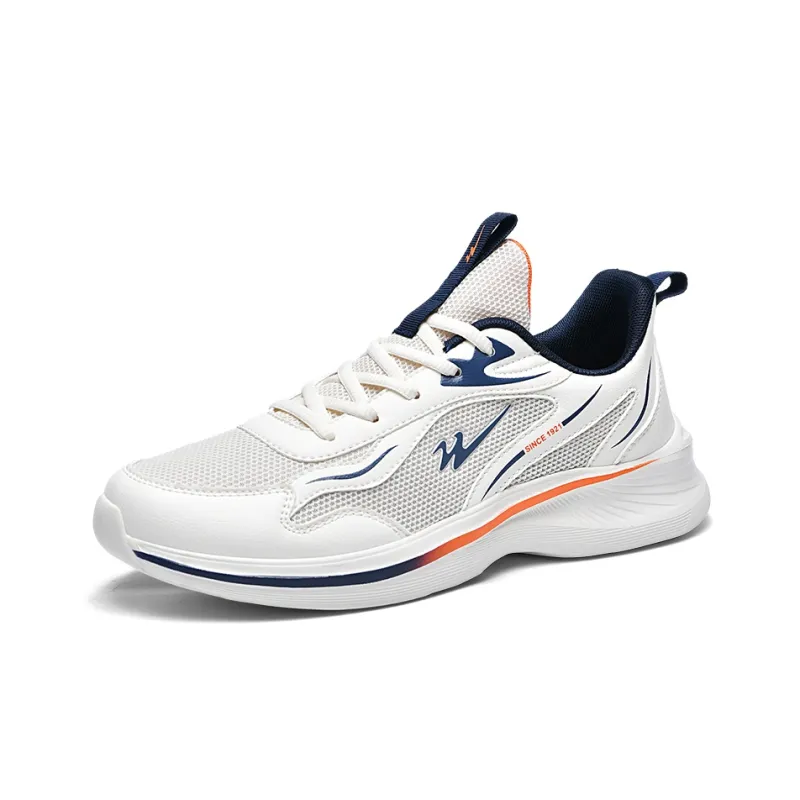 Binary Cushioning, Lightweight, Breathable, Slip Resistant Low Top Running Shoes Men's Ivory White-1