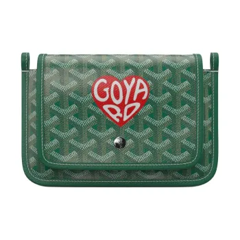 GOYARD Plumet Canvas With Leather Envelope Bag Crossbody Bag Shoulder Bag Unisex Green & Red Small Heart