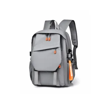 GEERDUN PU Laptop Backpack Regular Unisex Black/Gray