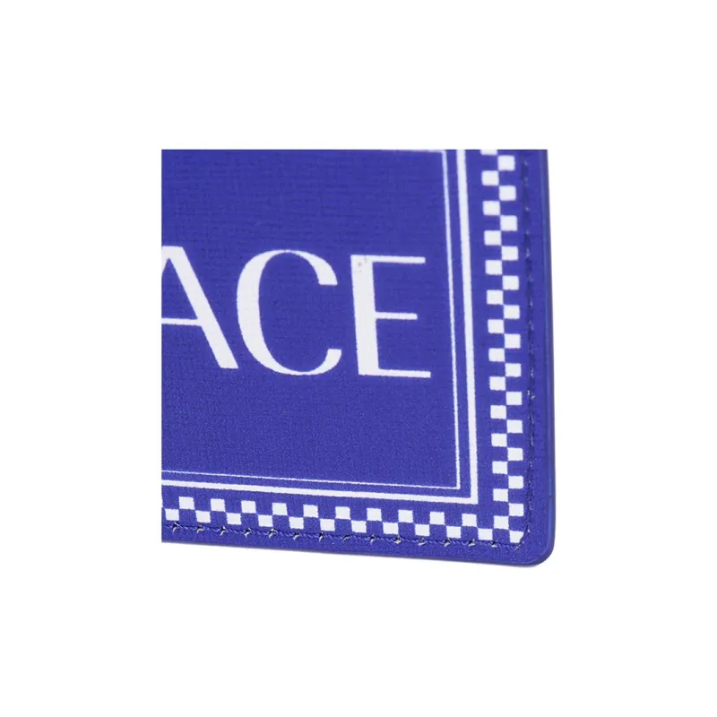 VERSACE Leather Card Holder Card Holder Men's Blue White-6