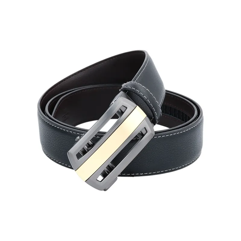 NINE NAIL 9 Section Minimalist Classic Automatic Buckle Cow Leather Genuine Leather Men's Belt Men's Width  3.5cm-4