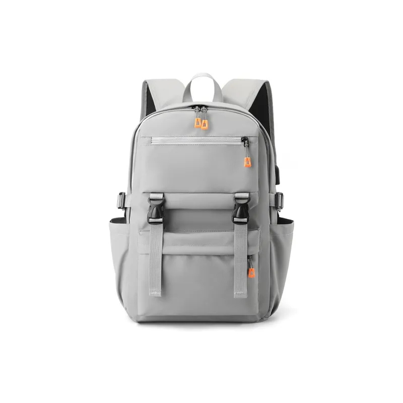 GEERDUN Nylon Laptop Bag Backpack Regular Unisex Light Gray/Dark Gray/Black-0