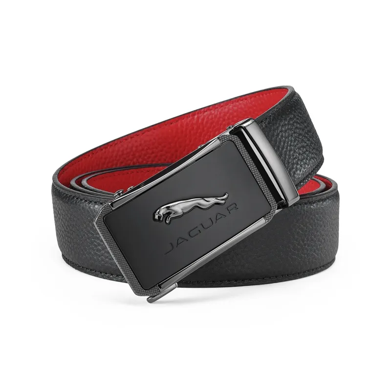 JAGUAR Zodiac Year Red Belt Luxury Automatic Buckle Leather Belts Men's Width  3.5cm-3