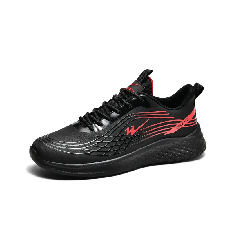 Binary Low Top Running Shoes Men's Black Red-1