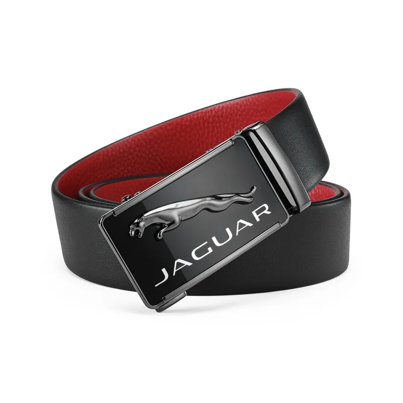 JAGUAR Zodiac Year Red Belt Business Casual Automatic Buckle Leather Belts Men's Width  3.5cm-3