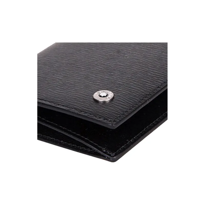 MONTBLANC Shiny Cow Leather Card Holder Men's Black-4