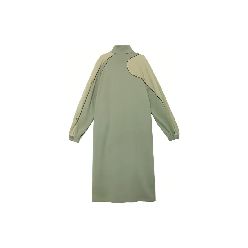 Half Circle Long-Sleeved Dresses Women's Pea Green-1