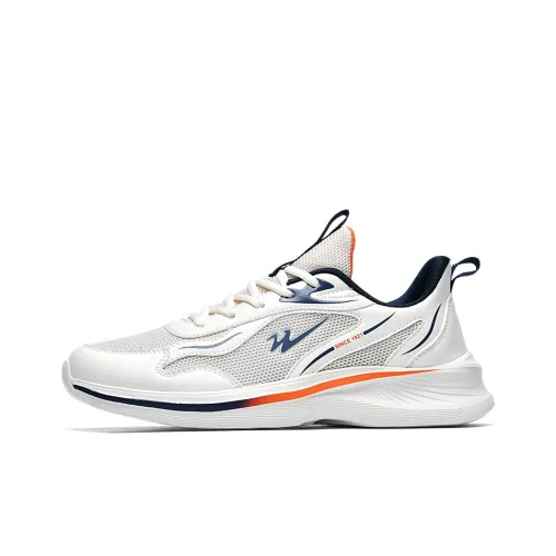 Binary Cushioning, Lightweight, Breathable, Slip Resistant Low Top Running Shoes Men's Ivory White