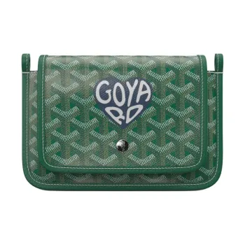GOYARD Plumet Canvas With Leather Envelope Bag Crossbody Bag Shoulder Bag Unisex Green With Dark Blue Small Heart