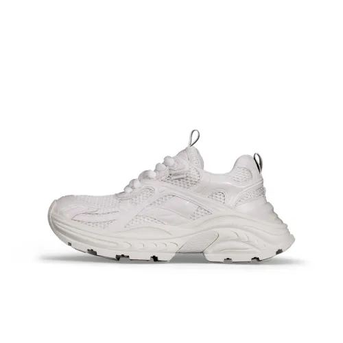 WANDER AROUND Cushioning Height Increasing Lightweight Low-Top Chunky Sneakers Women's White