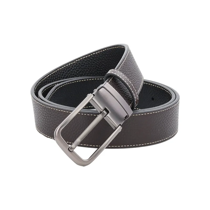 NINE NAIL 9 Section Double Sided Trendy Versatile Pin Buckle Cow Leather Genuine Leather Men's Belt Men's Width  3.5cm-7