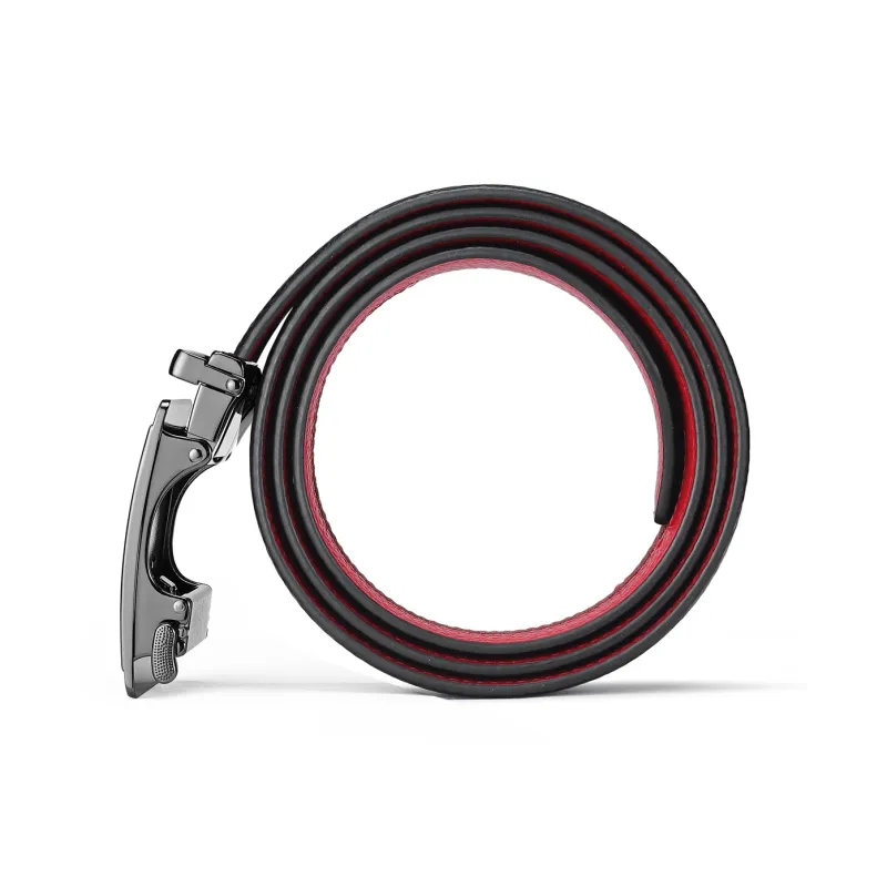 JAGUAR Zodiac Year Red Belt Business Casual Automatic Buckle Leather Belts Men's Width  3.5cm-4
