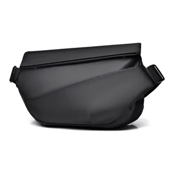 GEERDUN PU Waist Bag Chest Bag Men's Black/Gray