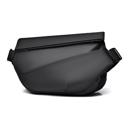 GEERDUN PU Waist Bag Chest Bag Men's Black/Gray